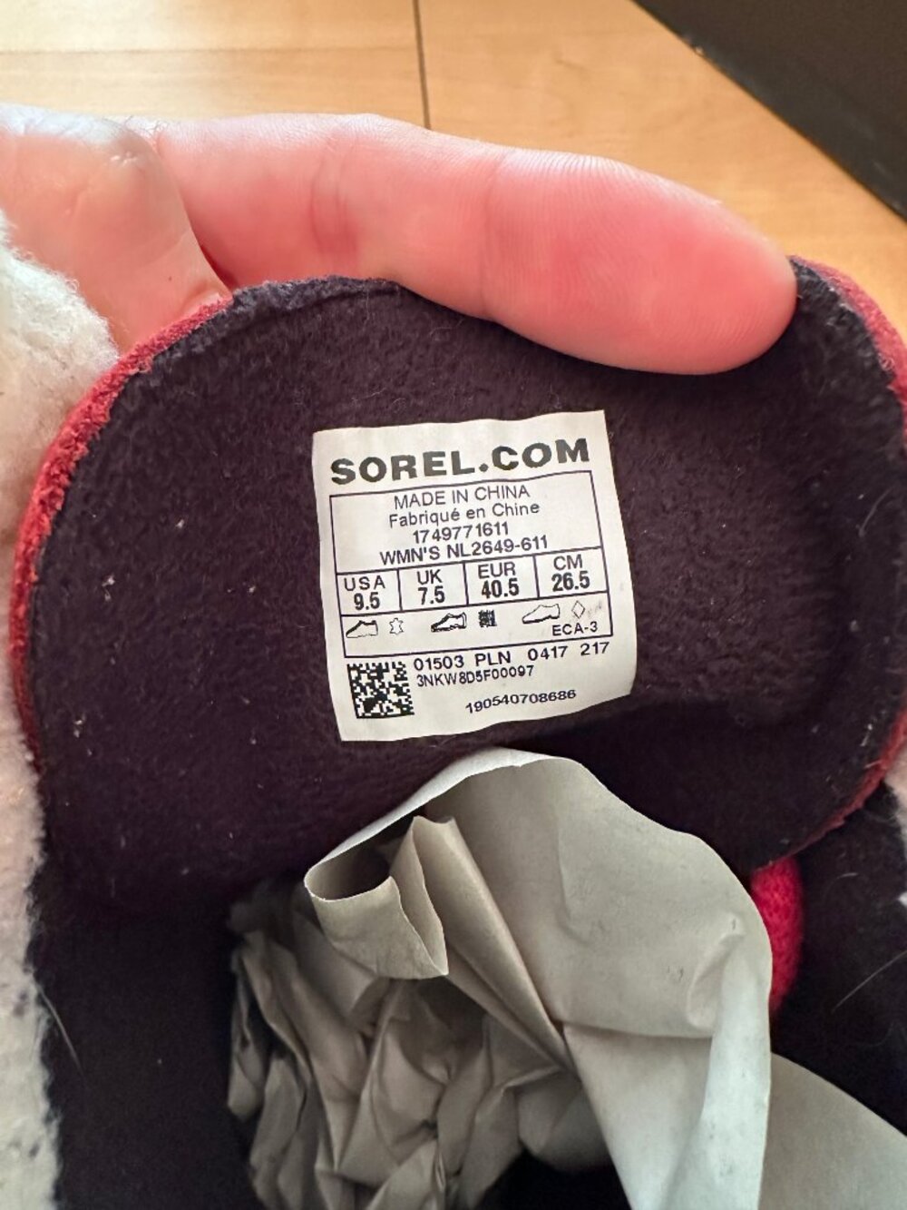 SOREL Caribou Slim - Red Element - Size Women's 9.5 - Picture 6 of 6